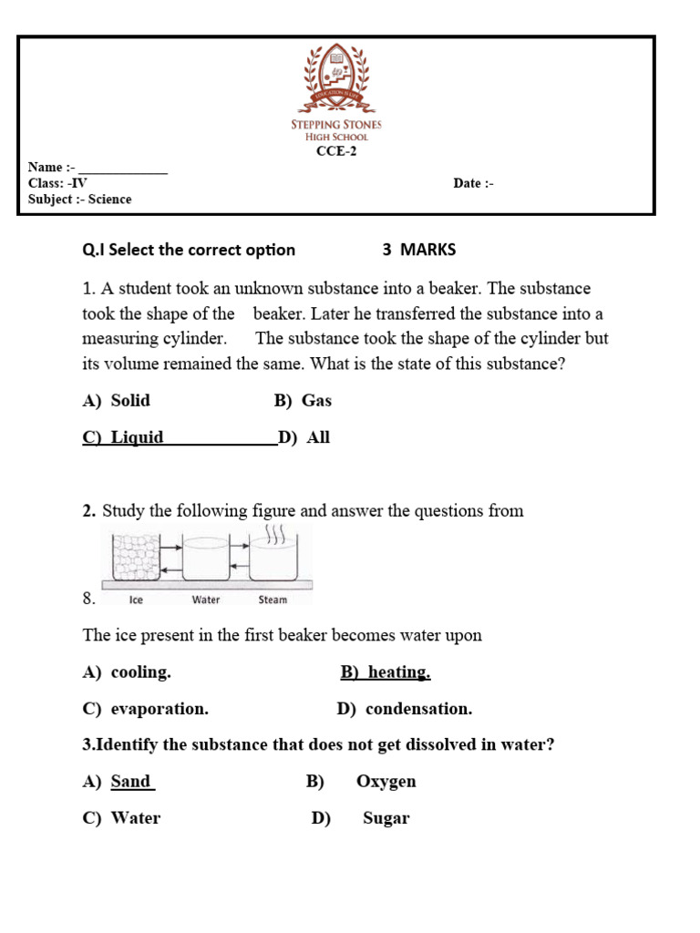 Understanding States of Matter: Quiz | PDF | Science & Mathematics