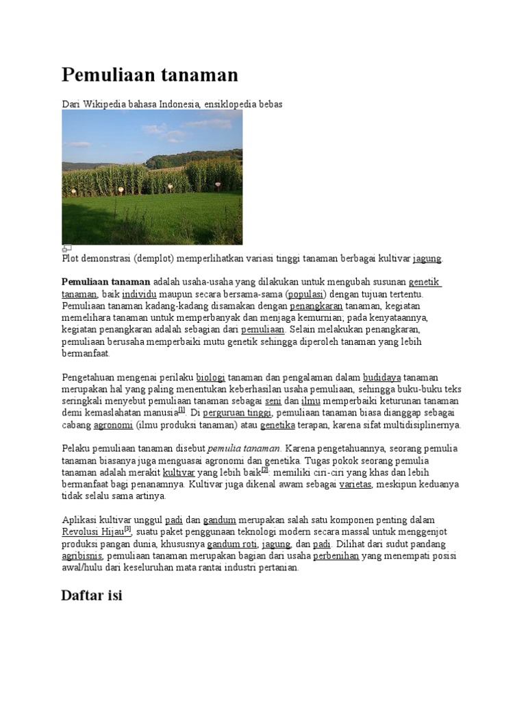 Pemuliaan Tanaman Pdf