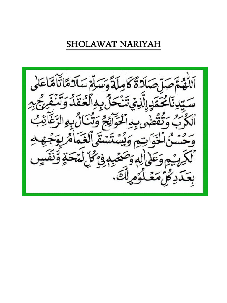 Sholawat Nariyah | PDF