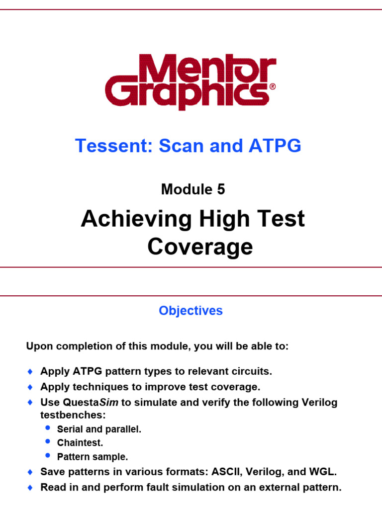 Tessent ATPG: High Test Coverage Guide | PDF | Electronic Design ...