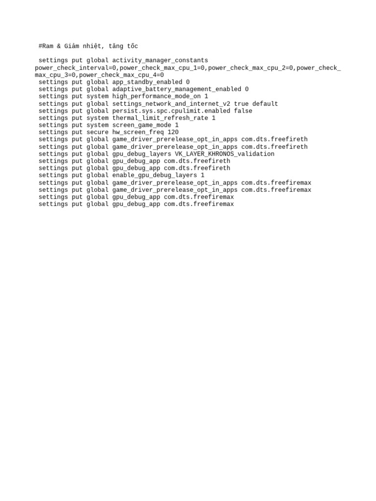 Android Performance Optimization Settings | PDF | Business | Computers