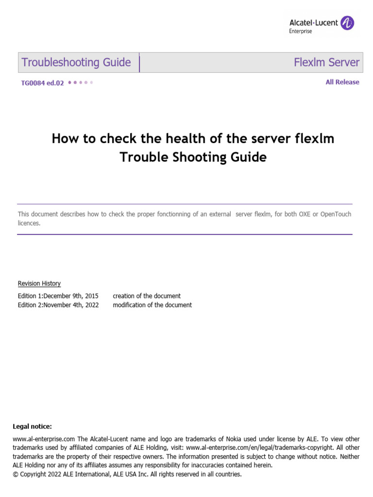 TG0084en-Ed02 How To Check The Health of The Server Flexlm ...