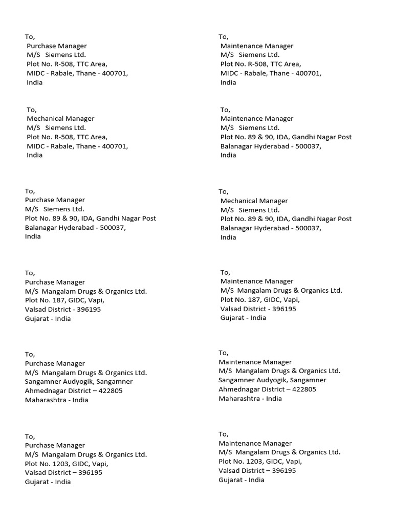 Sample Address - Copy 161 | PDF