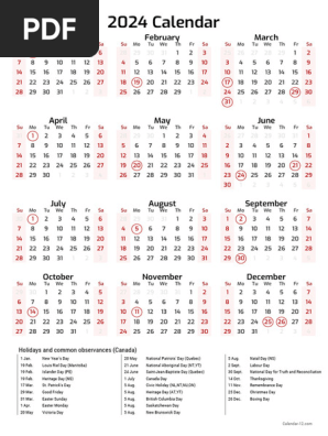 2024 Calendar