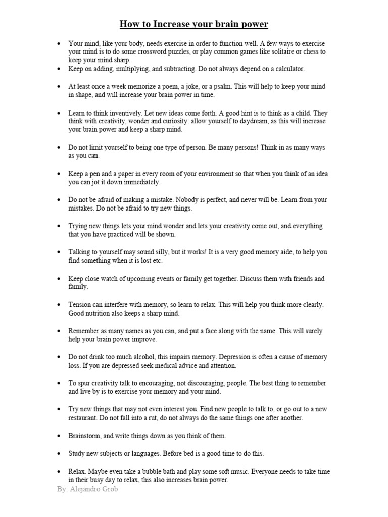 Boost Your Brain Power Techniques | PDF | Mind | Creativity
