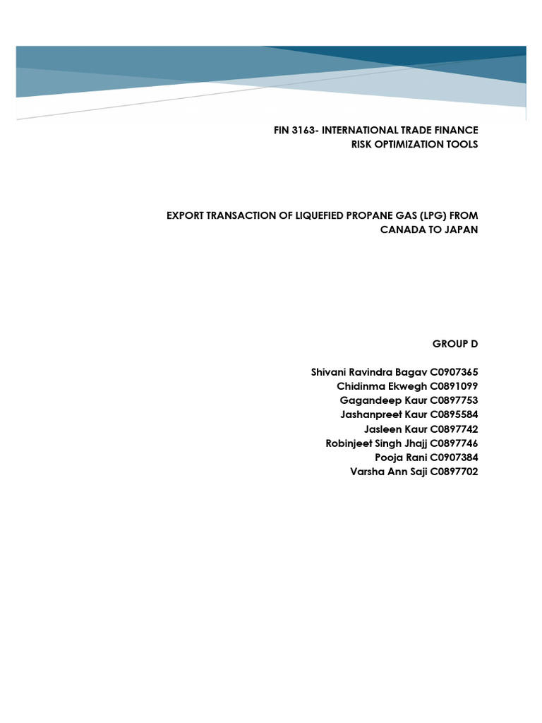 LPG Export Risk Management Canada-Japan | PDF | Letter Of Credit ...