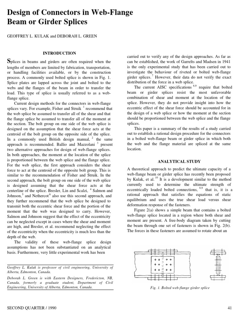 Web-Flange Beam Splice Design Guide | PDF | Strength Of Materials ...