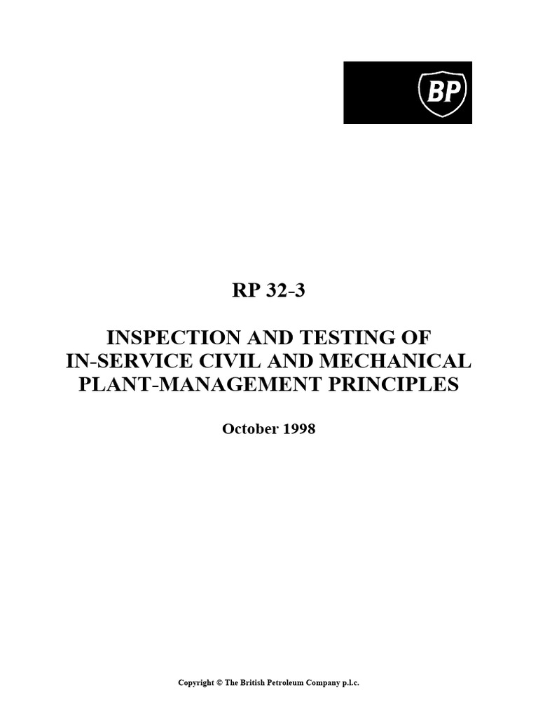 Rp32-3 - Inspection and Testing of In-Service Civil and Mech | PDF ...