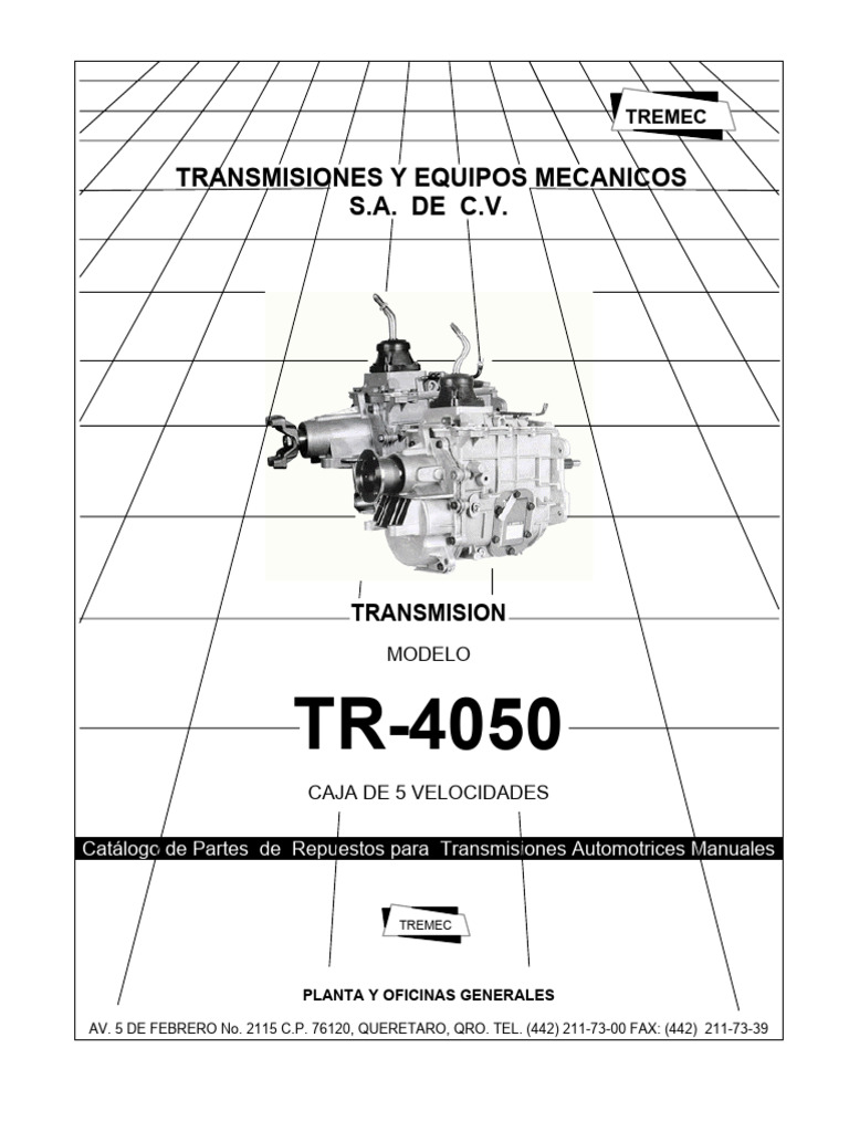 Catálogo de Partes TR-4050 TREMEC | PDF | Embrague | Herramientas