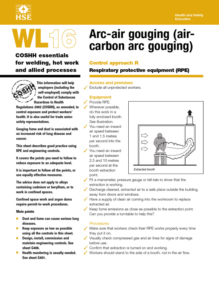 Welding Arc Air Gouging PDF Personal Protective Equipment Working