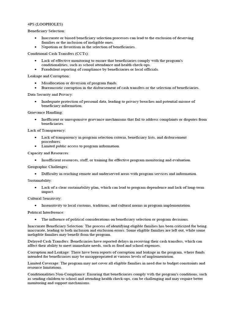 4ps loopholes download free pdf corruption