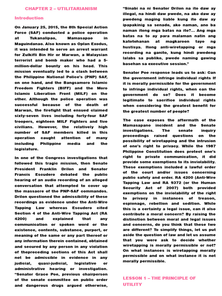 Ethics - Chapter 2 | PDF | Pleasure | Utilitarianism