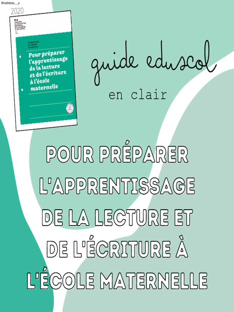 Guide pour l'apprentissage lecture maternelle | PDF | Syllabe | Phonologie