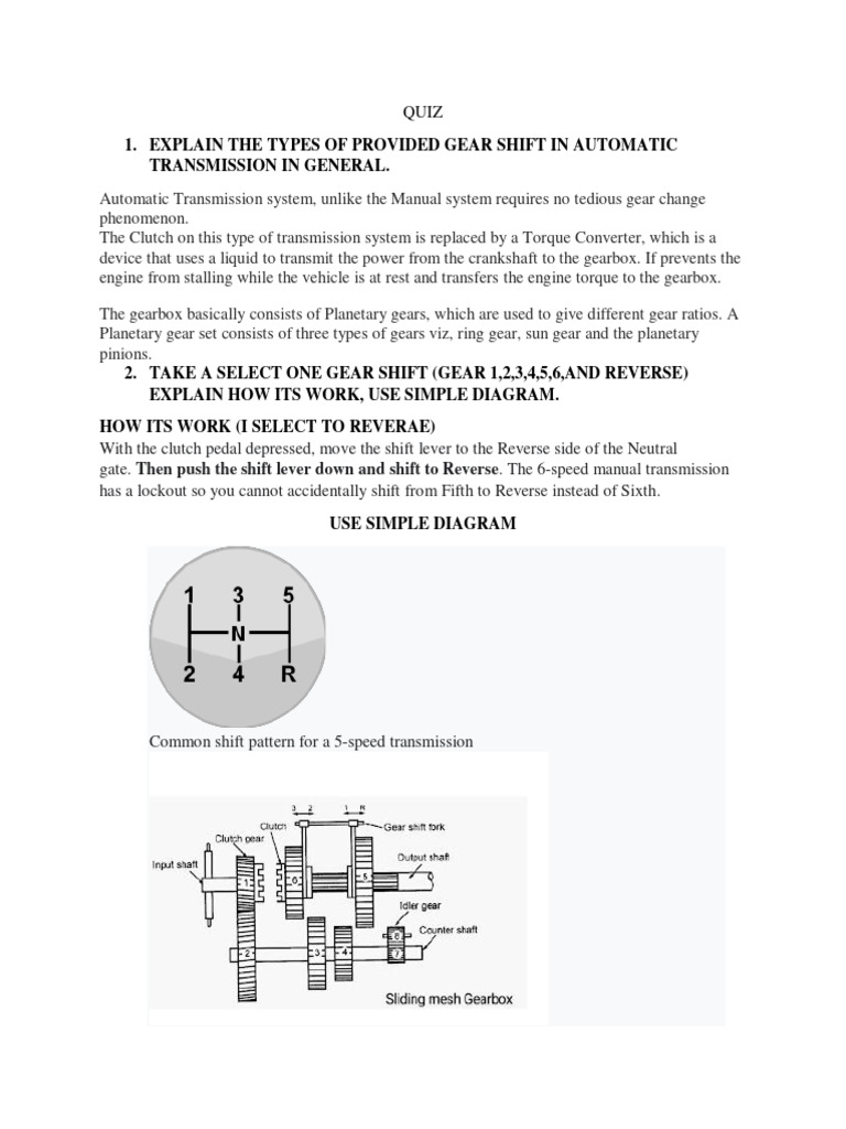 Automatic Transmission Gear Shift Explained | PDF | Home & Garden ...