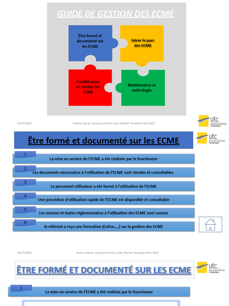 Gestion et Formation sur les ECME | PDF | Calibrage | Métrologie