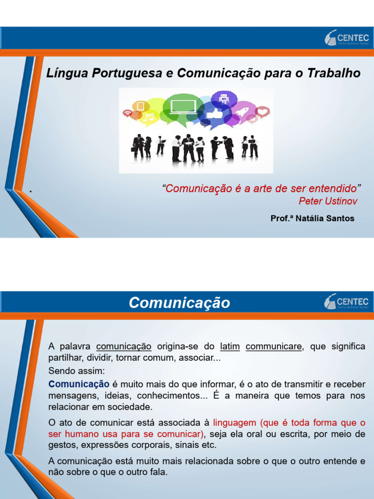 Comunicação e Linguagem no Trabalho | PDF | Comunicação | Linguística