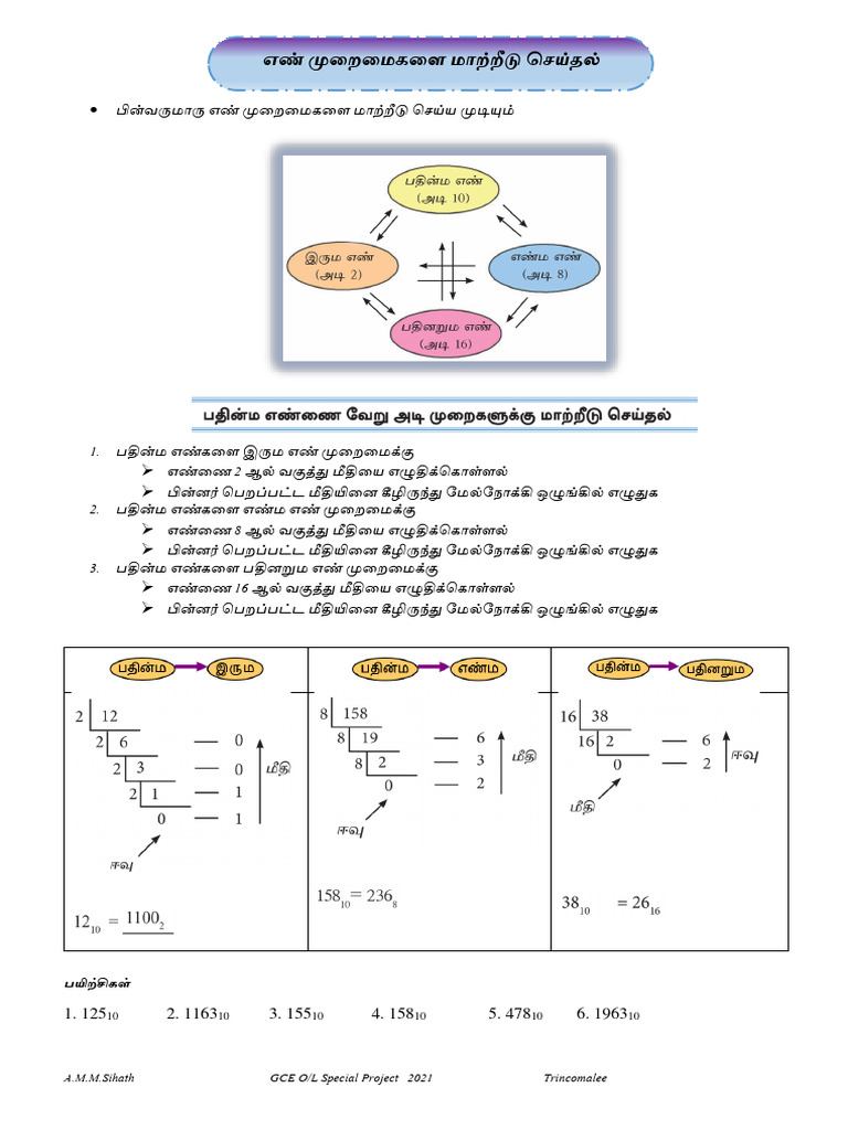 ICT Grade 10 Unit - 03 Number System Part 2 | PDF