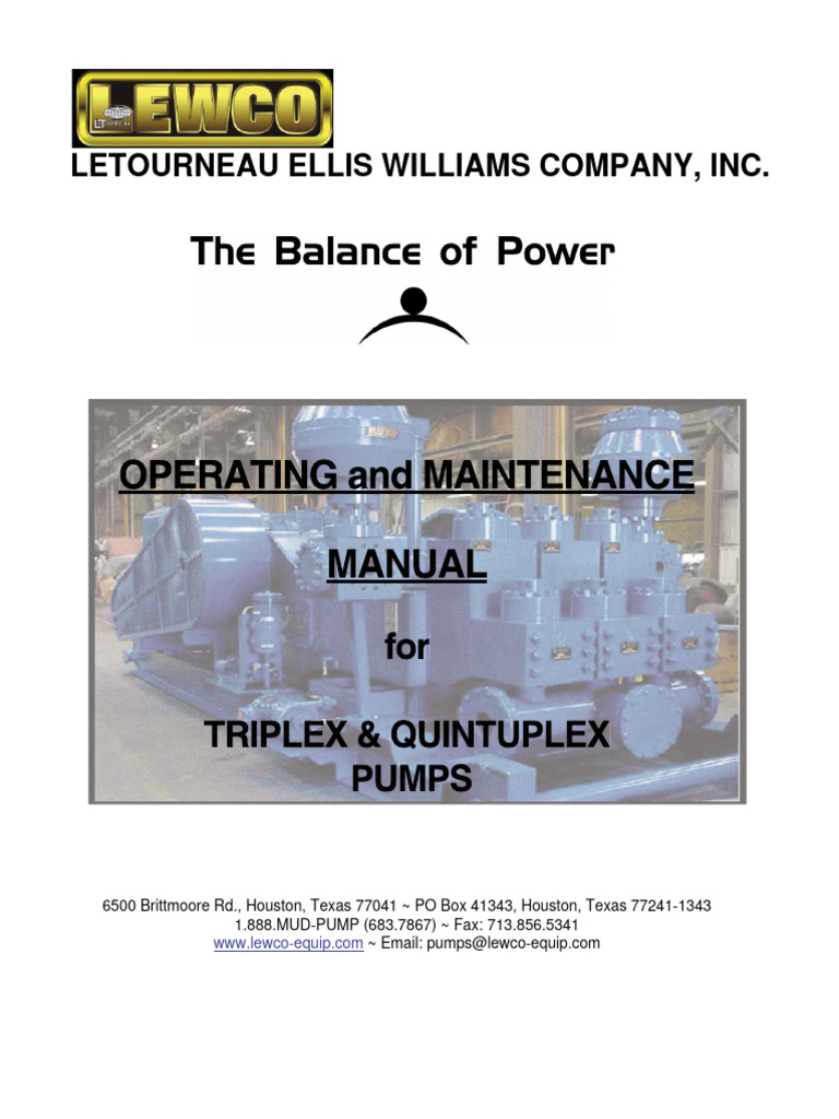 Operating and Maintenance Manual | PDF | Pump | Valve
