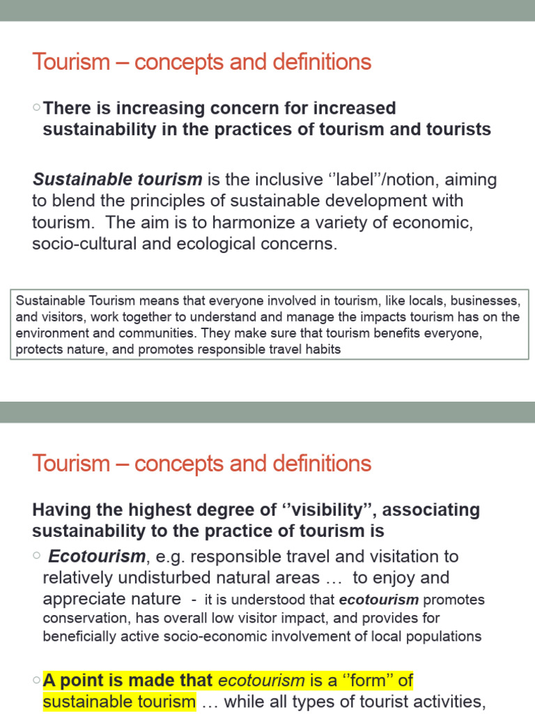 Understanding Sustainable Tourism Concepts | PDF | Tourism | Sustainability