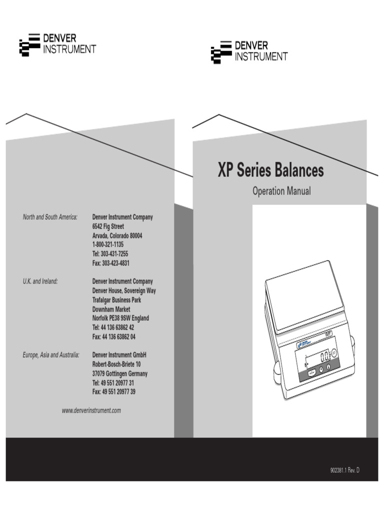 XP Series Balance Operation Manual | PDF | Electricity | Computing