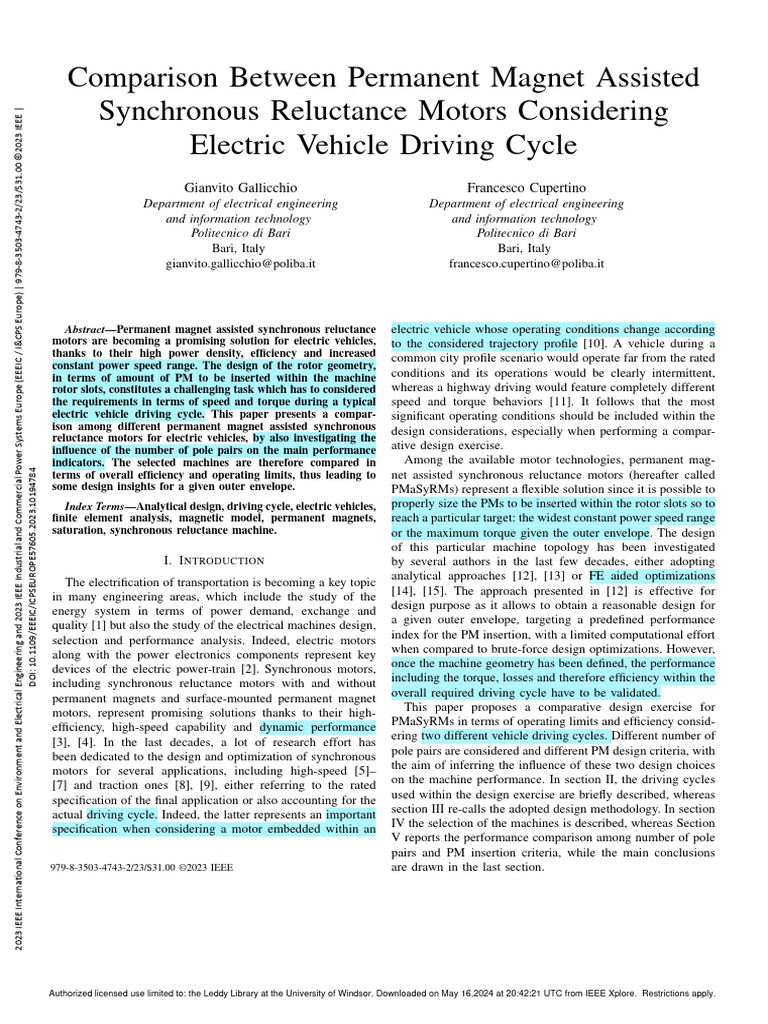 (READ) Comparison Between Permanent Magnet Assisted Synchronous ...