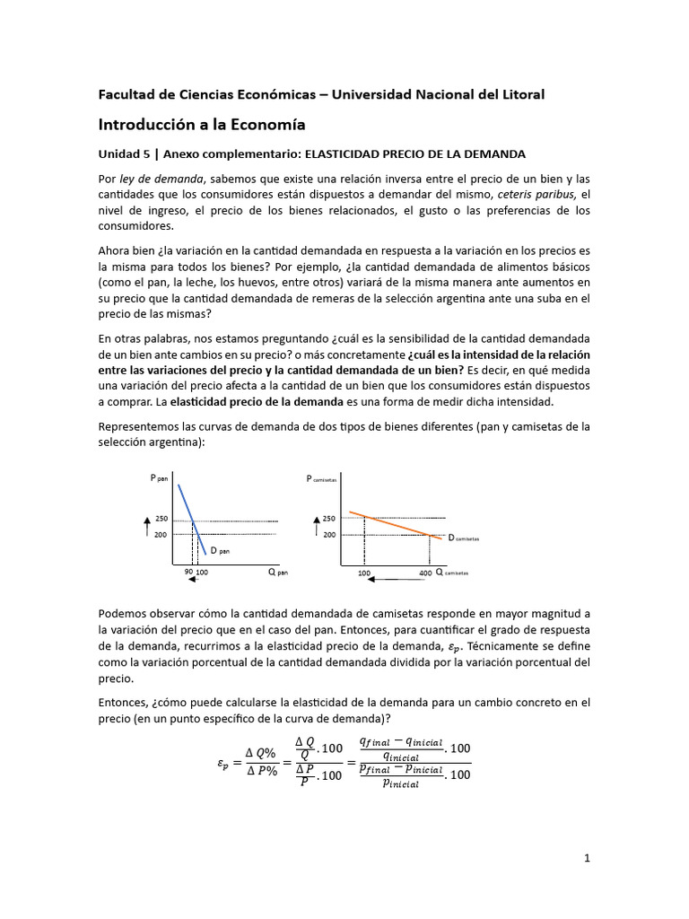 Elasticidad Precio de la Demanda Explicada | PDF | Elasticidad ...