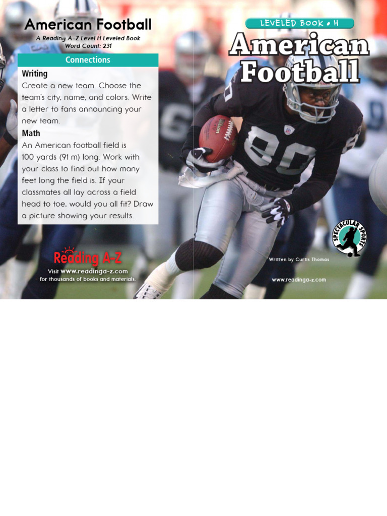 American Football Fun and Facts PDF Gridiron Football National