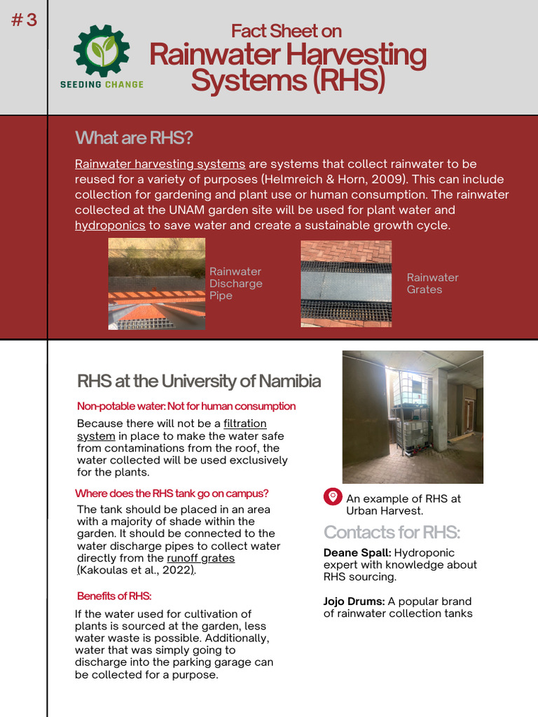 Rainwater Harvesting System Fact Sheet | PDF | Water Conservation | Water