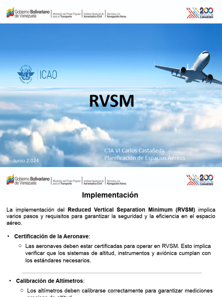 RVSM Implementacion - Junio2024 | PDF | Control de tráfico aéreo ...