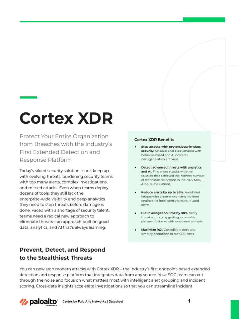 Cortex XDR: Advanced Threat Detection | PDF | Security | Computer Security