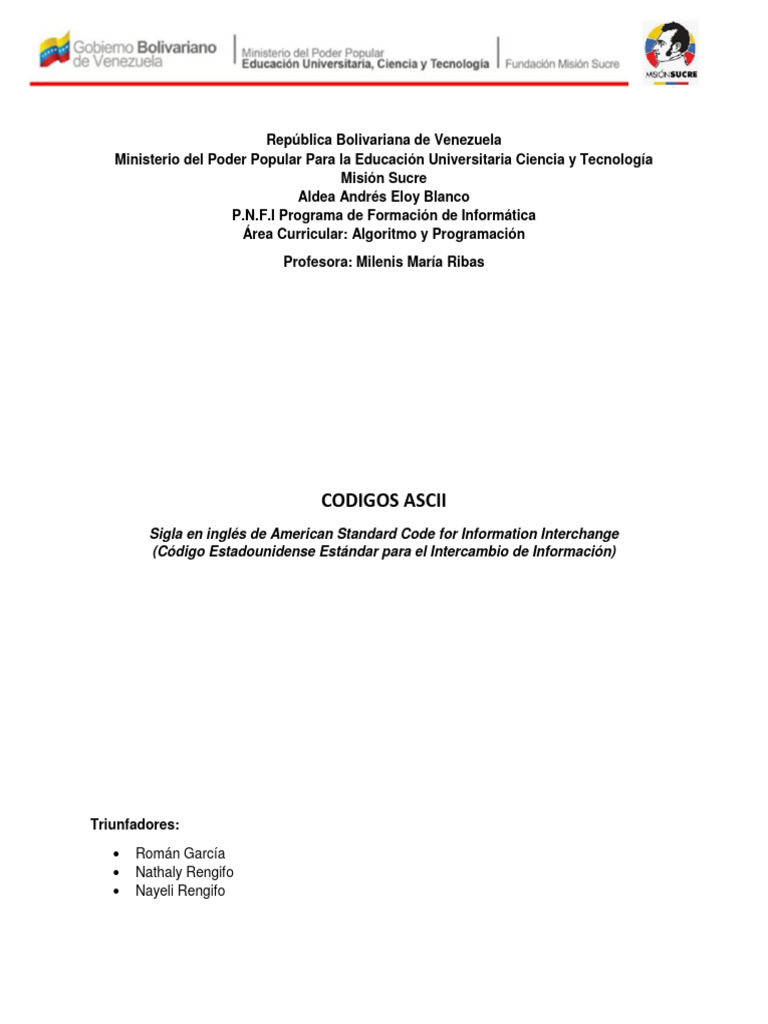 Codigo Ascii Algoritmo y Programacion | PDF | Grafemas | Ascii