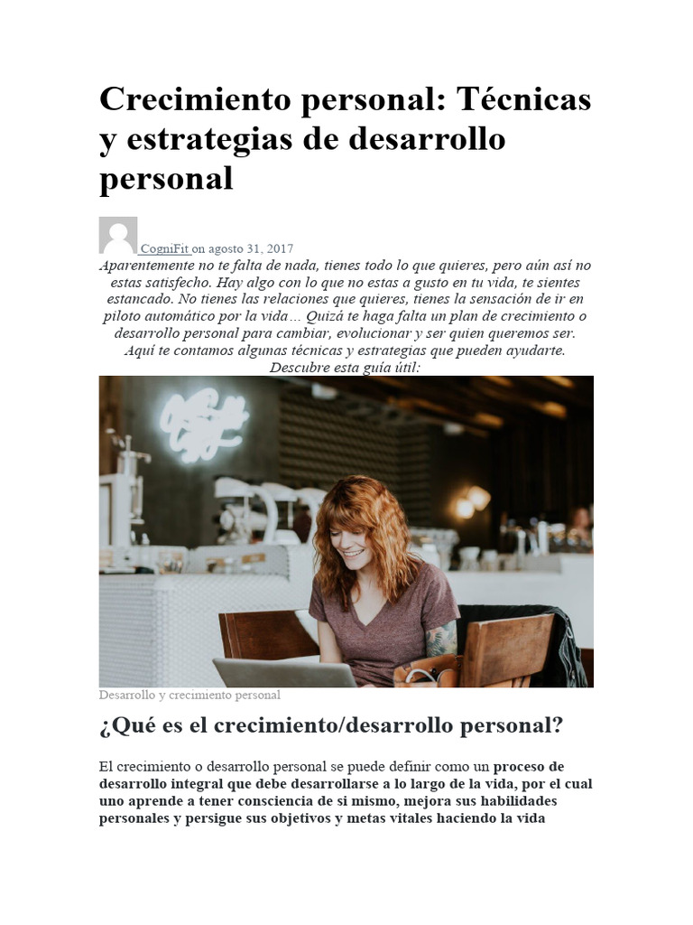 Crecimiento Personal | PDF | Desarrollo personal | Autoestima