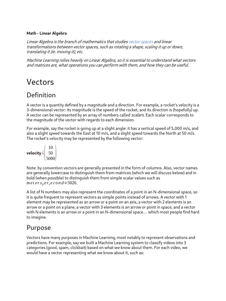 Math linear algebra pdf matrix mathematics vector space