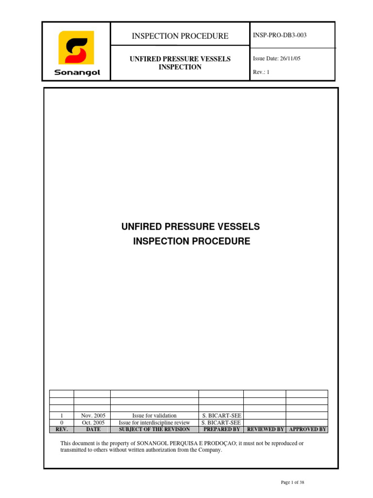 INSP-PRO-DB3-003 Pressure Vessels Inspection | PDF | Nondestructive ...