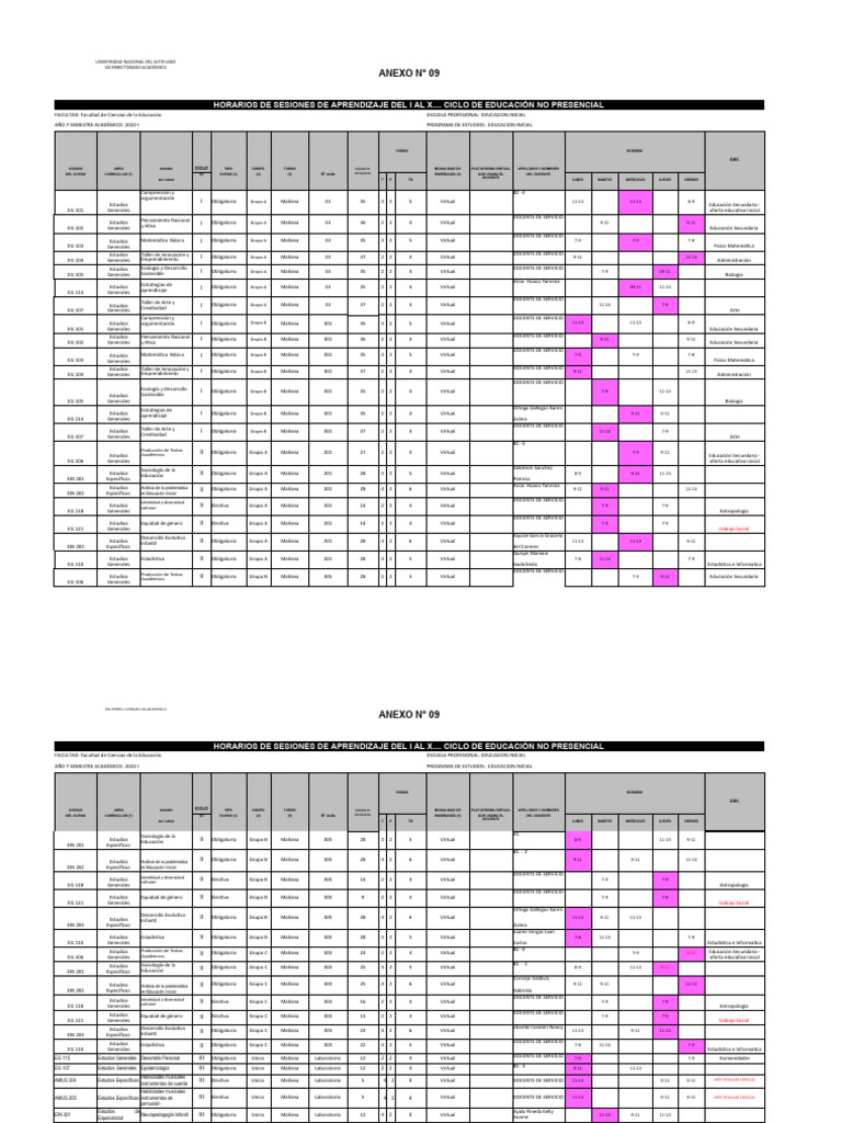 CARGA ACADEMICA 2022 - I-EPEI de Asitencia Presencia | PDF | Educación ...