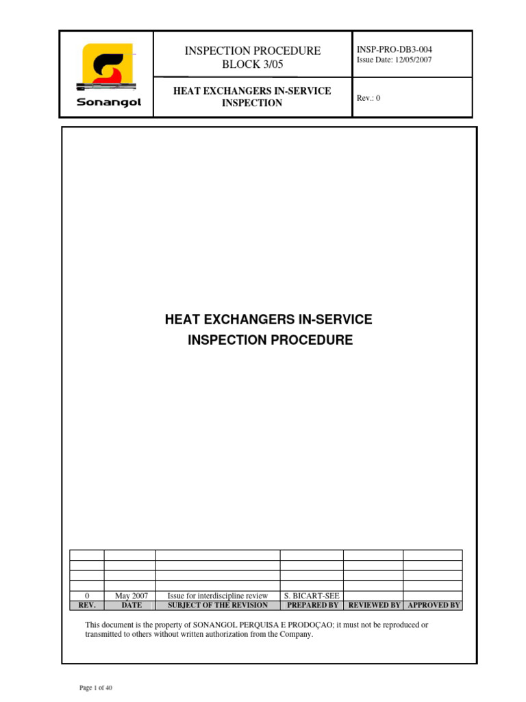Heat Exchangers In-Service Inspection Guide | PDF | Nondestructive ...