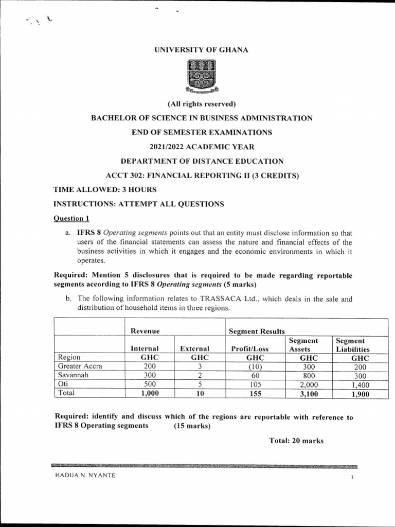 Financial Reporting II Exam Questions | PDF | Expense | Equity (Finance)