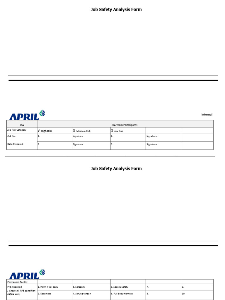 A. JSA - FORM-AGRC-LP&C-047-FM Instalasi PLTS PWH Dan APR (Permanen ...