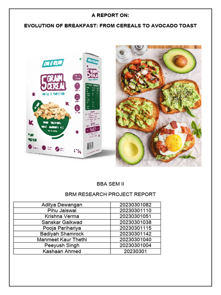 Breakfast Evolution: Cereals to Avocado Toast | PDF | P Value | Chi ...