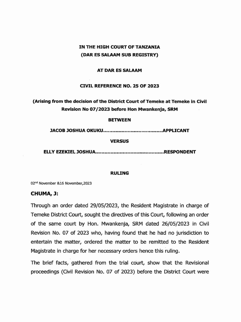 High Court Ruling on Jurisdiction Issues | PDF | Judgment (Law ...