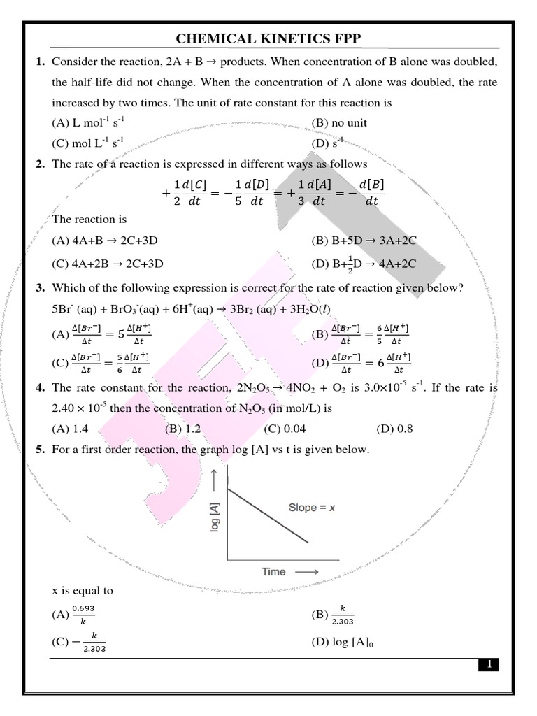 Chemical Kinetics FPP | PDF | Reaction Rate | Activation Energy