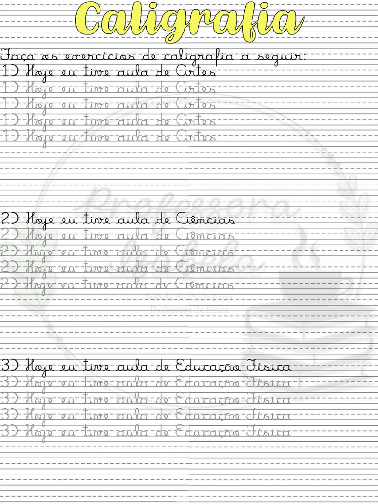 01 Exercícios de Caligrafia | PDF