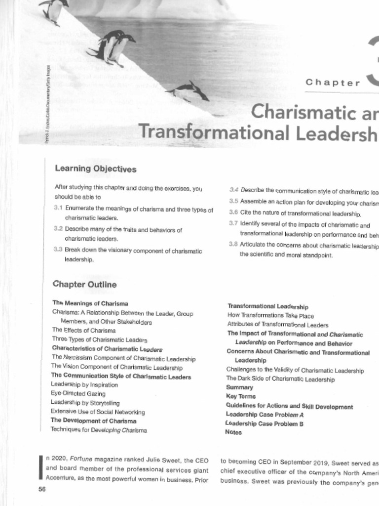 Chapter 3 Charismatic And Transformational Leadership Pdf