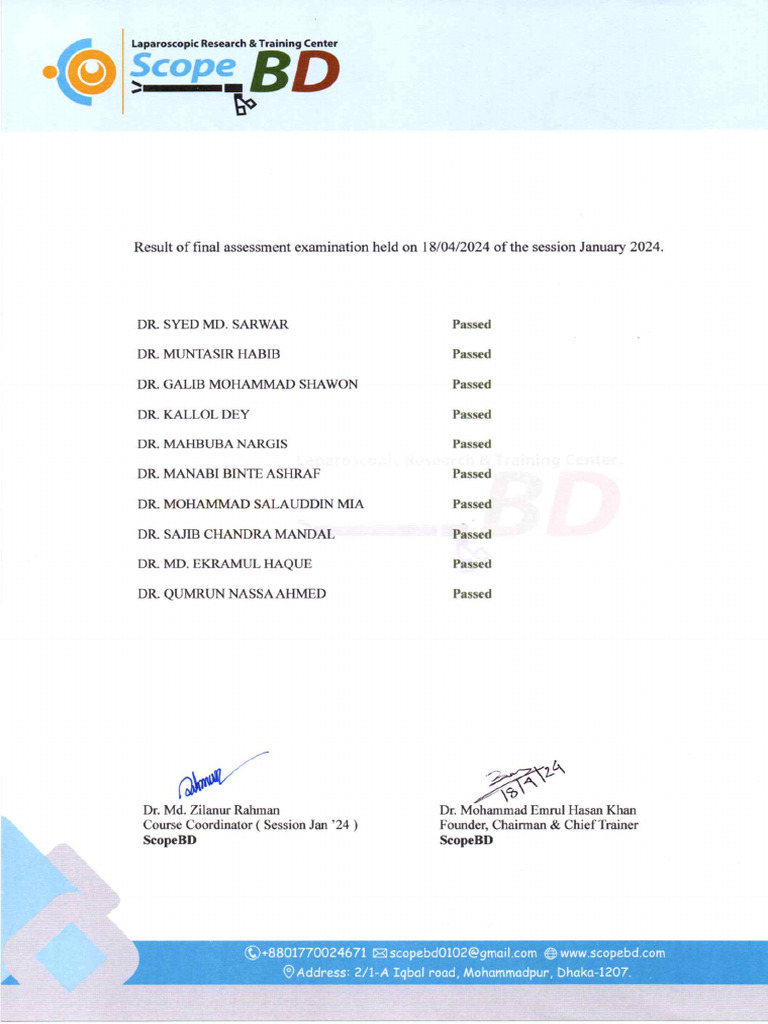 Final Results Batch 001 (Jan '24) | PDF