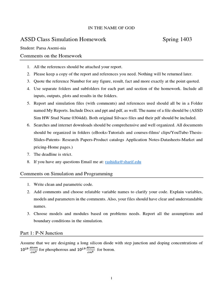 ASSD Class Simulation Homework Guide | PDF | Mosfet | Diode