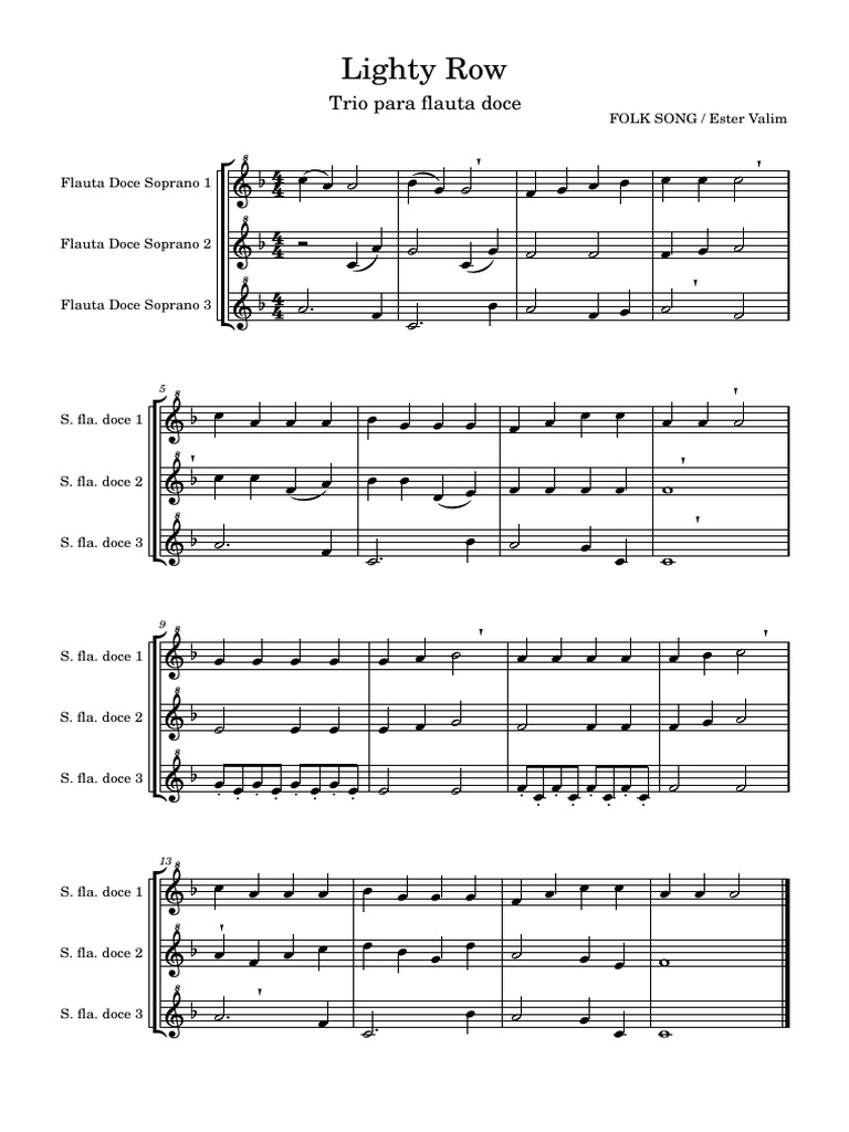 Lighty Row: Trio for Recorder | PDF
