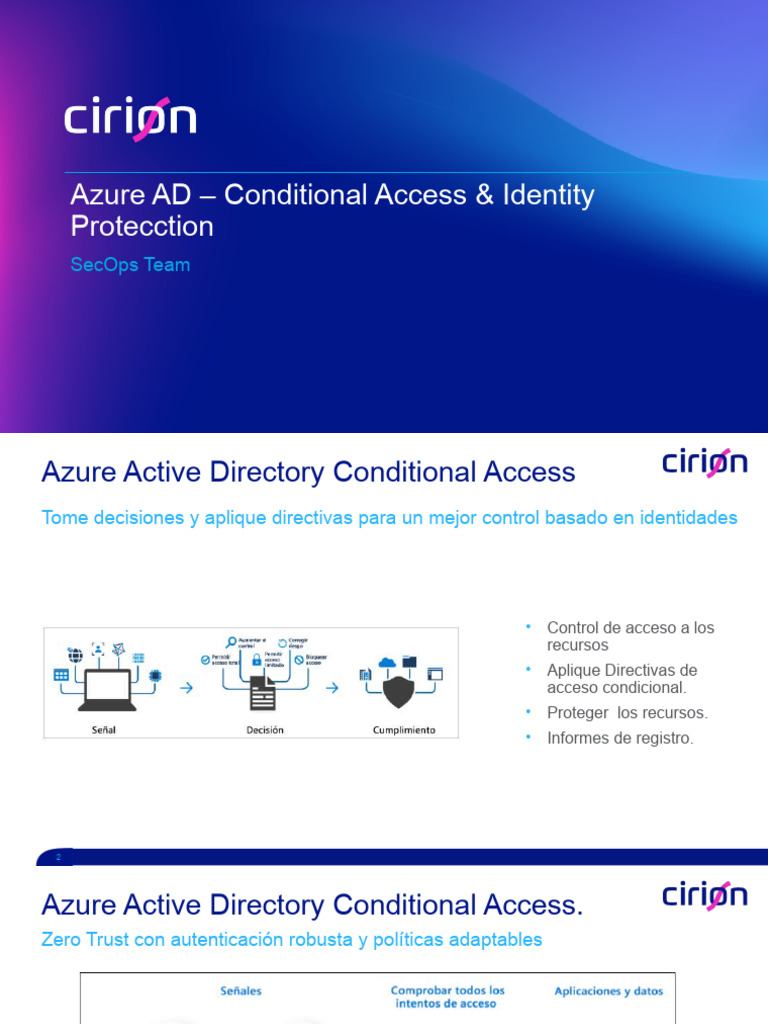 CirionTechnologies - Azure Conditional Access | PDF | Directorio Activo ...