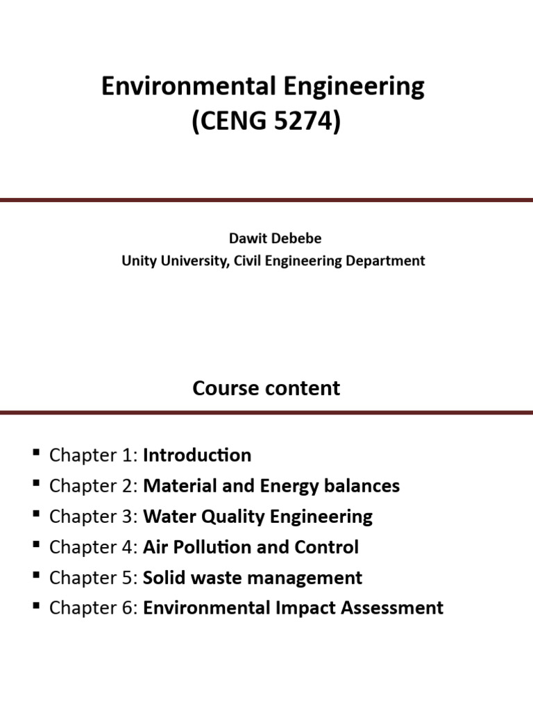 CH 1 Intro | PDF | Environmental Engineering | Science