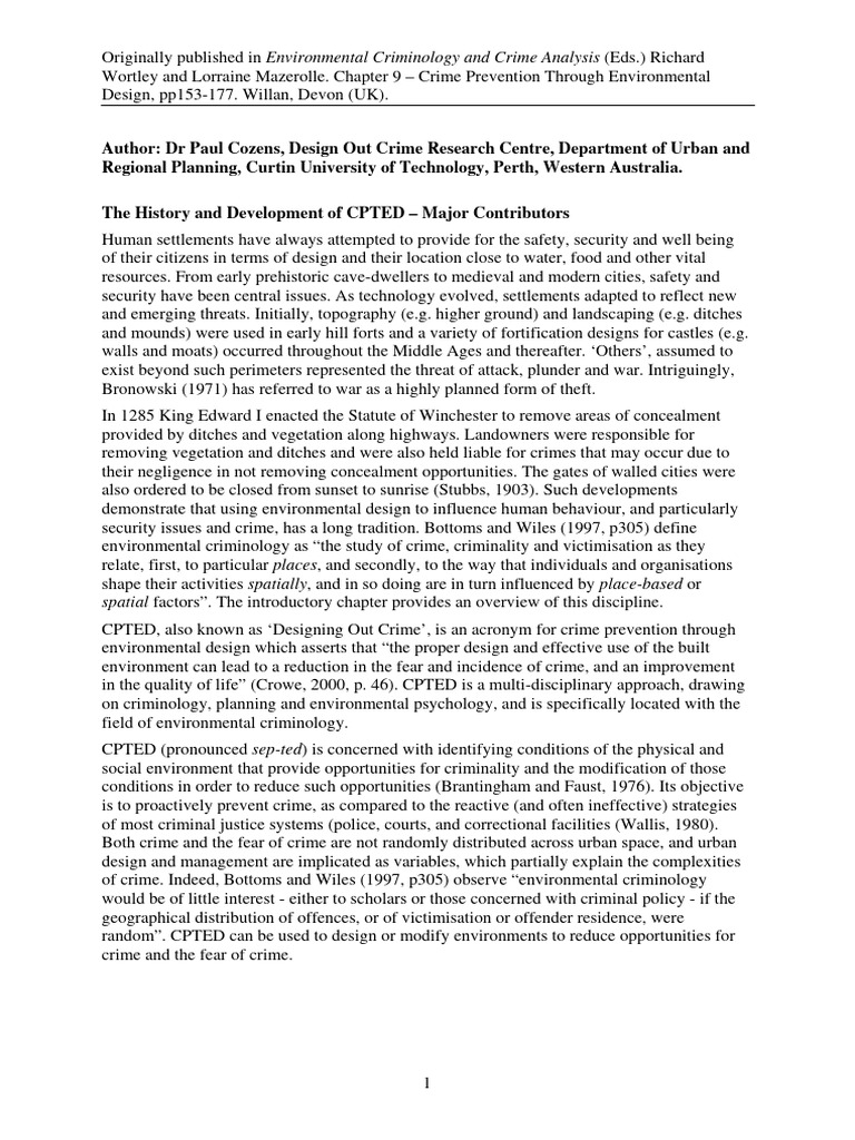 History of Crime Prevention Through Design | PDF | Criminology | Law ...