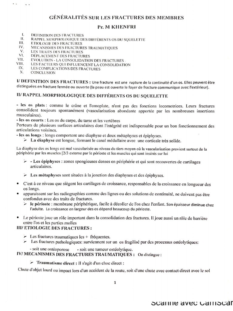 1 - Généralité Sur Les Fractures | PDF